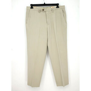 Tommy Bahama Dress Pants Mens 35 x 30 Beige Silk Blend Flat Front Straight Leg